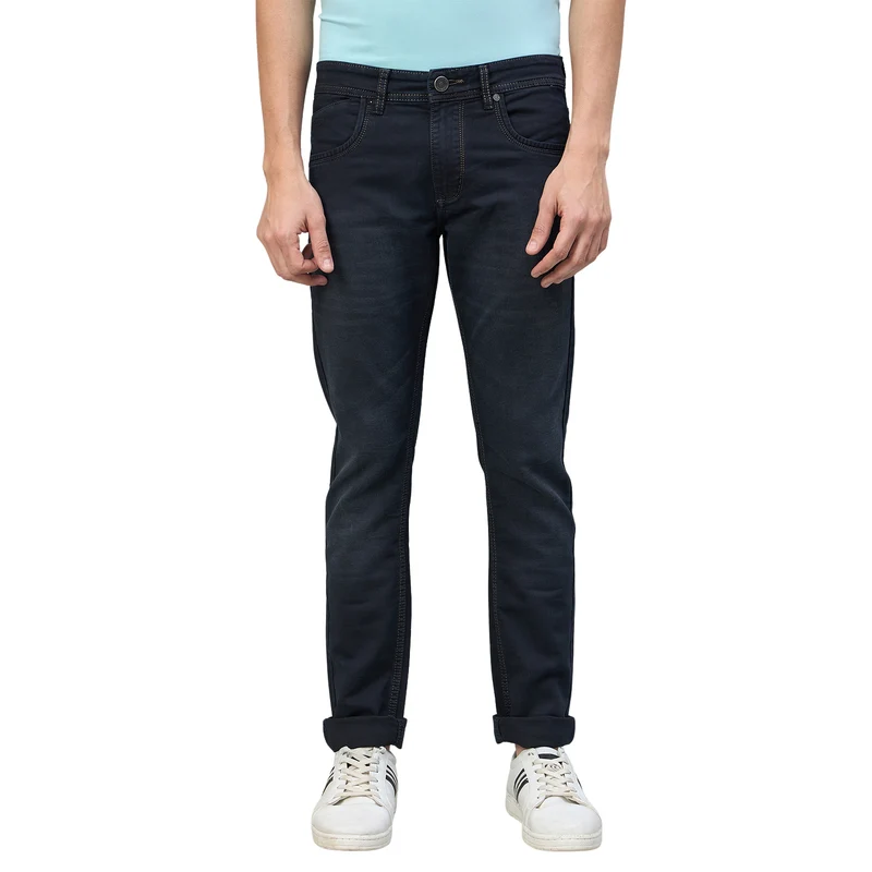 Duke Urban Men Slim Fit Mid-Rise Light Fade Stretchable Jeans (SDD9123S) Tint Khaki / 36 / Washed