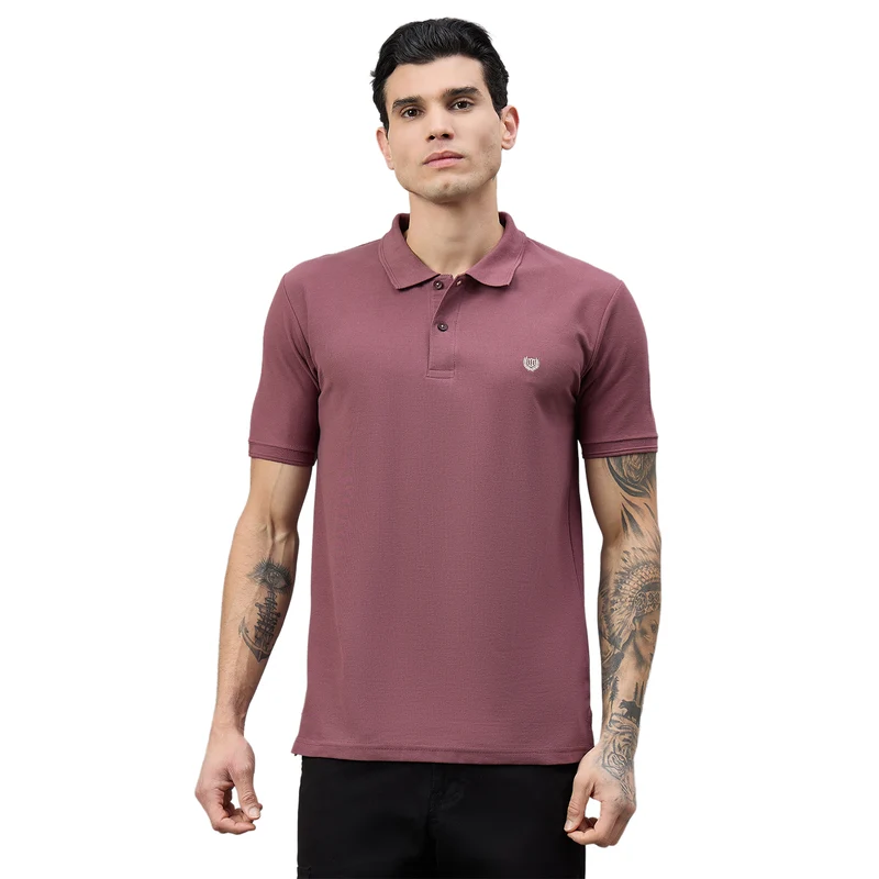 Duke Urban Men Half Sleeve Cotton Polo Tshirt (SD65) L / Purple / Solid