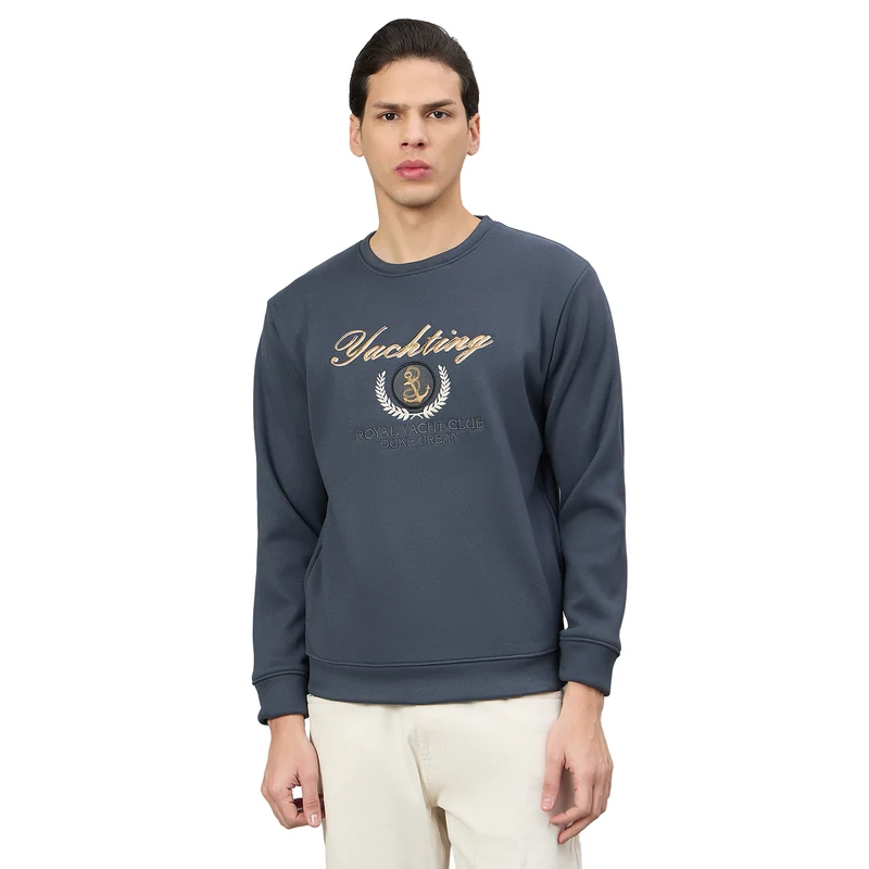 Duke Urban Men Round Neck Full Sleeve Regular Sweatshirt (LF6496) D.Grey / XXL / Printed