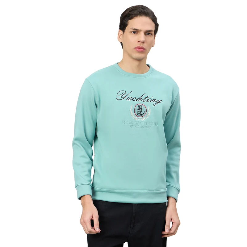 Duke Urban Men Round Neck Full Sleeve Regular Sweatshirt (LF6496) Stone Blue / L / Printed
