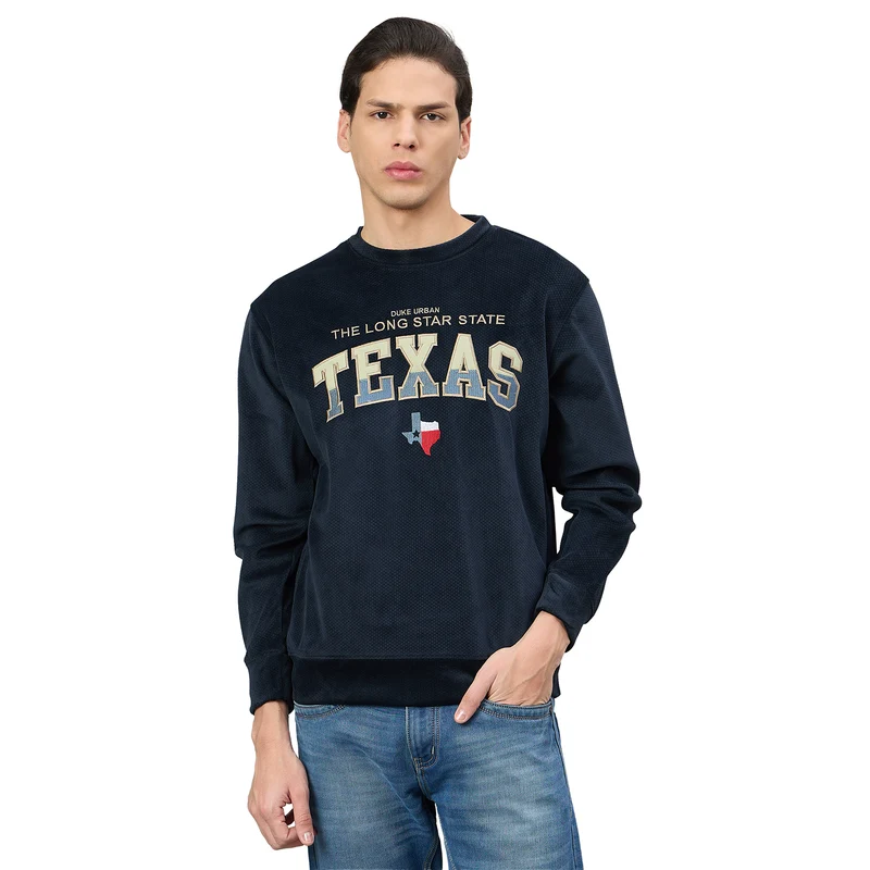 Duke Urban Men Round Neck Full Sleeve Regular Sweatshirt (LF6463) Navy / S / Printed