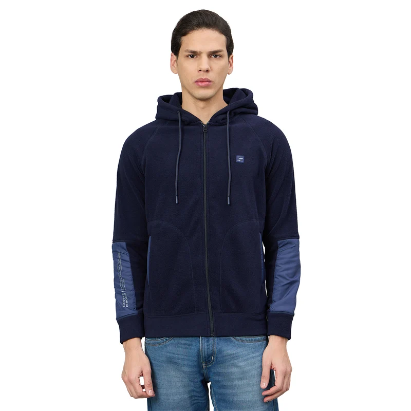 Duke Urban Men Full Sleeve Hooded Sweatshirt (LF6455) Navy / L / Solid