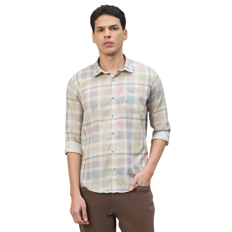 Duke Urban Men Checkered Pure Cotton Slim Fit Casual Full Sleeve Shirt (SDO7PRCN) Peace / XXL / Checkered