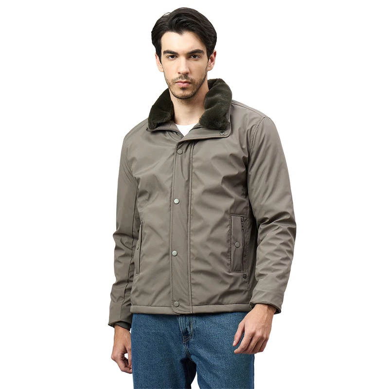 Duke Urban Men Full Sleeve Regular Jacket (SDZ3283) Cement / XL / Solid