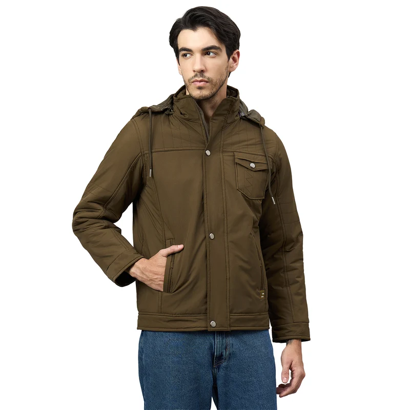 Duke Urban Men Short Style Full Sleeve Jacket (SDZ3015N) Tabaco / M / Solid