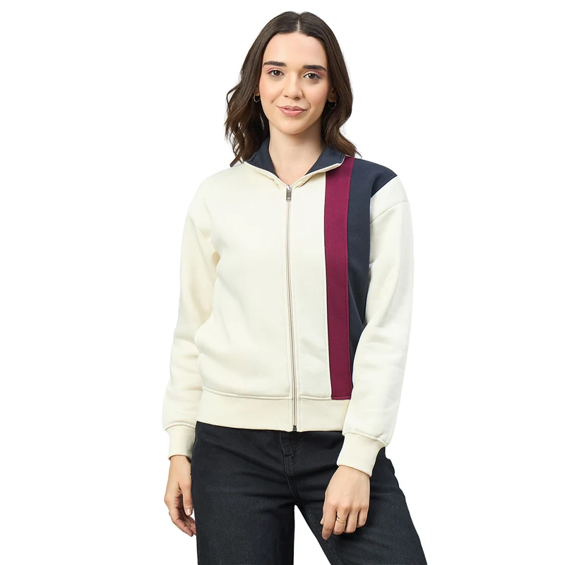 Duke Urban Women Full Sleeve Collared Sweatshirt (LFX5006S) Off White / XL / Solid
