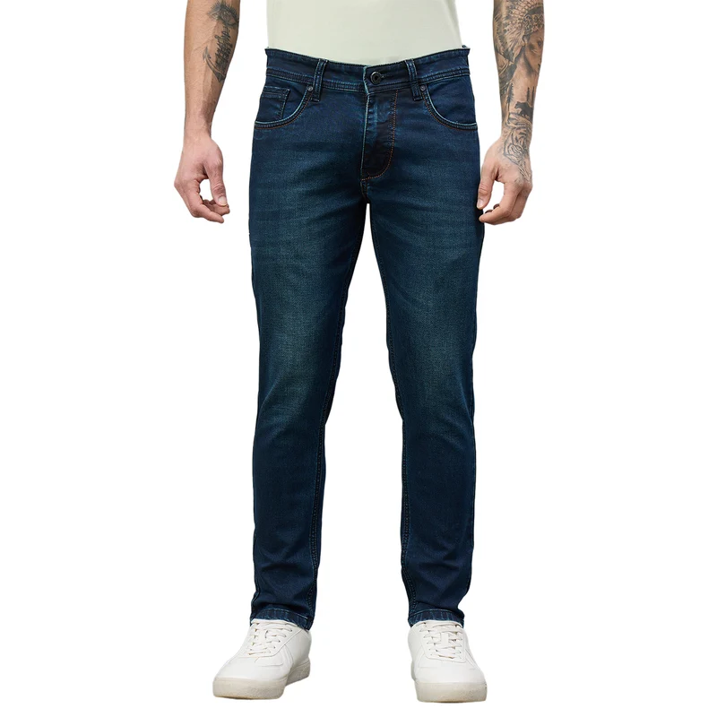 Duke Urban Men Ankle Length Mid-Rise Light Fade Stretchable Jeans (SDD9135A) Tint Green / 34 / Washed