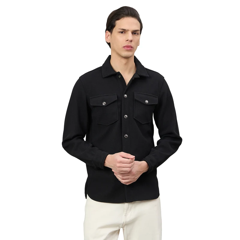 Duke Urban Men Full Sleeve Collared Neck Regular Jacket (SDZ1835) Black / L / Solid