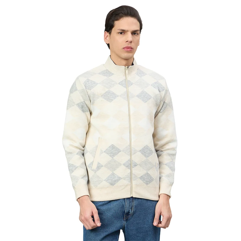 Duke Urban Men Reversible Full Sleeve Sweater (SDS2414) Cloud Mix / L / Self Design