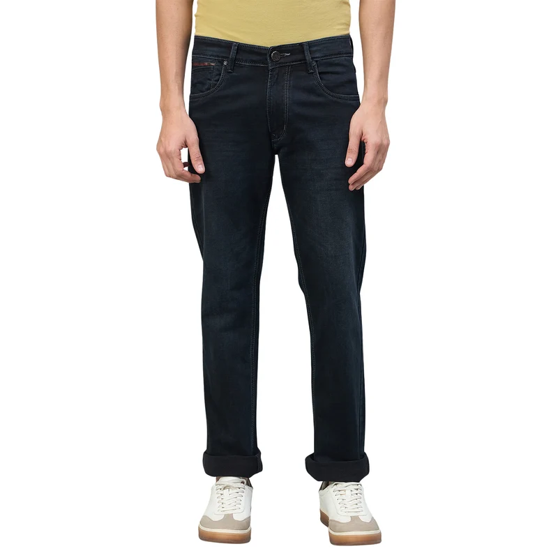 Duke Urban Men Comfort Fit Mid-Rise Light Fade Stretchable Jeans (SDD9140C) Carbon Black / 36 / Washed