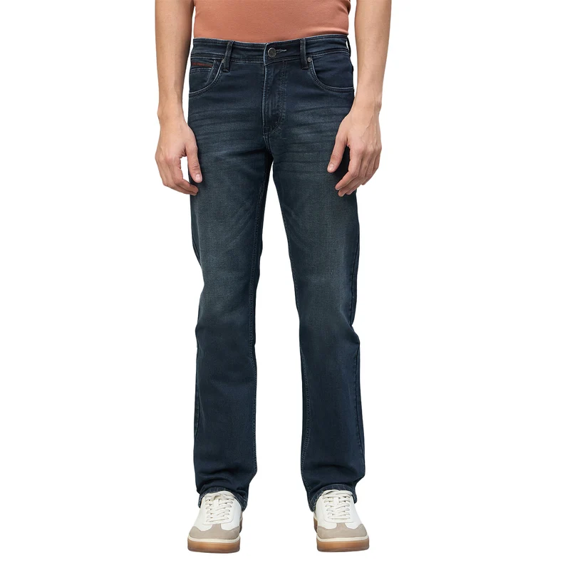 Duke Urban Men Comfort Fit Mid-Rise Light Fade Stretchable Jeans (SDD9140C) Carbon Blue / 38 / Washed