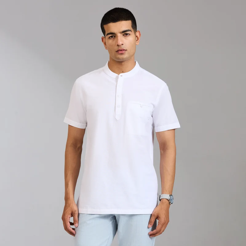 Duke Urban Men Half Sleeve Cotton Smart Fit Casual T-shirt (LF7901) White / XL / Solid