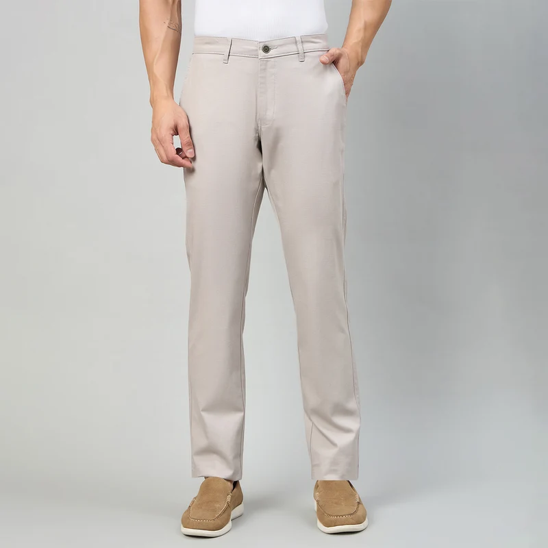 Duke Men Narrow fit Casual Chinos Trouser (SDT4702) Fawn / 34 / Solid