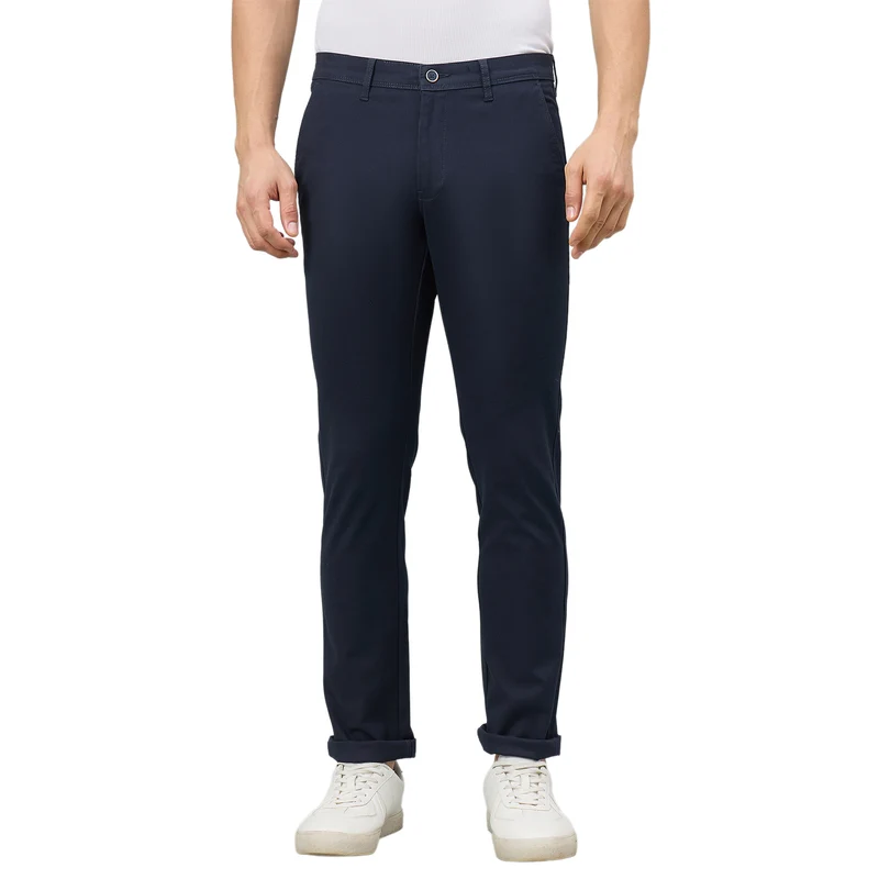 Duke Men Flatfront Narrow fit Casual Chinos Trouser (SDT4703) Navy / 30 / Solid