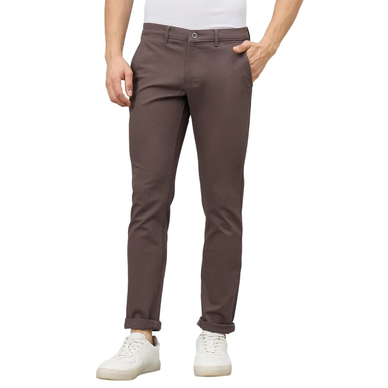 Duke Men Flatfront Narrow fit Casual Chinos Trouser (SDT4704) Chocolate / 36 / Solid
