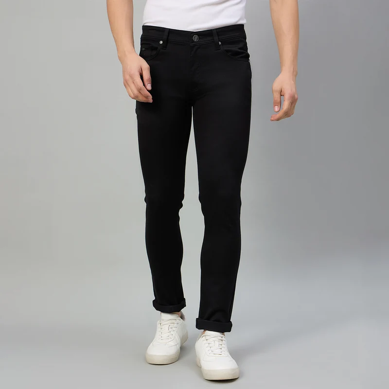 Duke Men Slim Fit Stretchable Jeans (SDD9234S) Jet Black / 36 / Washed