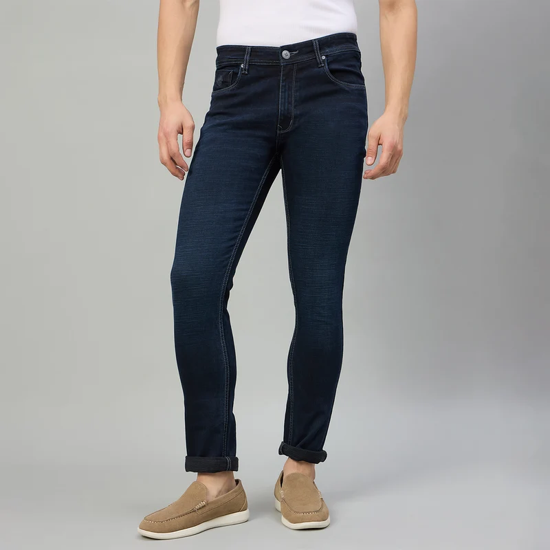 Duke Men Narrow Fit Stretchable Jeans (SDD9235N) D.Blue / 30 / Washed