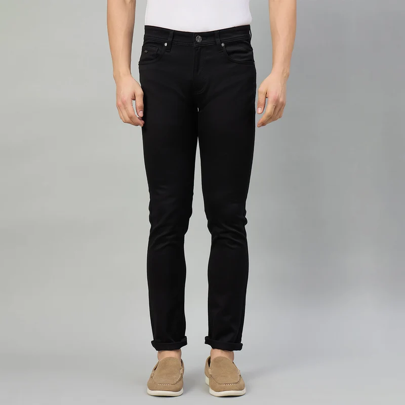 Duke Men Narrow Fit Stretchable Jeans (SDD9234N) Jet Black / 38 / Washed