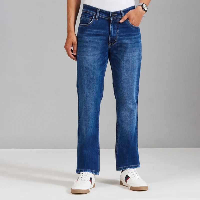 Duke Men Comfort Fit Stretchable Jeans (SDD9132C) L.Blue / 34 / Washed