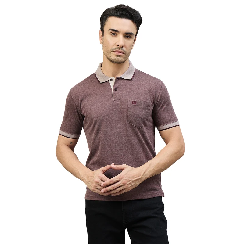 Duke Men Half Sleeve Cotton Smart Fit Casual T-shirt (SD74) Coffee / M / Solid