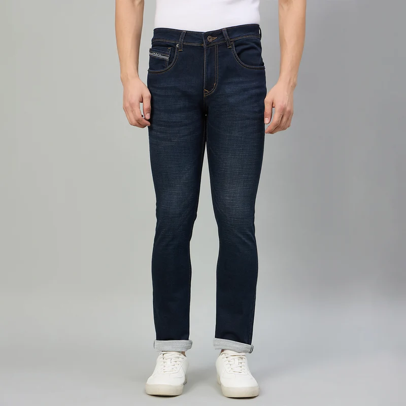 Duke Men Narrow Fit Stretchable Jeans (SDD9246N) D.Blue / 38 / Washed