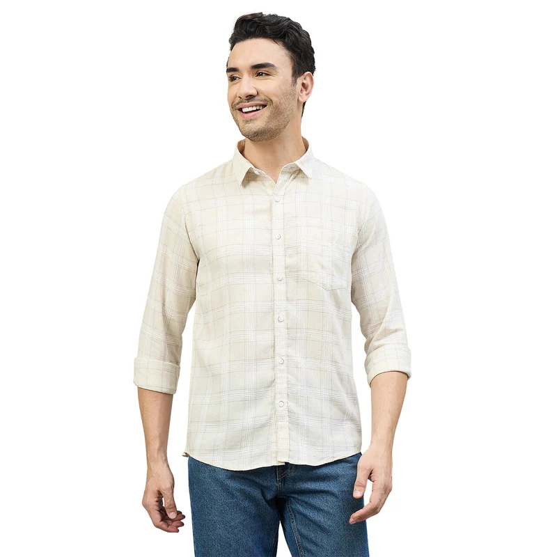 Duke Urban Men Regular Full Sleeve Cotton Shirt (SDO7CKCW) Natural / XL / Printed