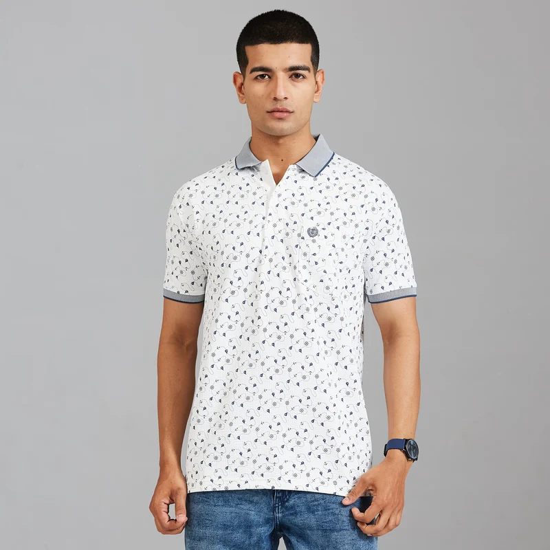 Duke Men Half Sleeve Cotton Regular Casual T-shirt (LF7993) Air Force / L / Printed
