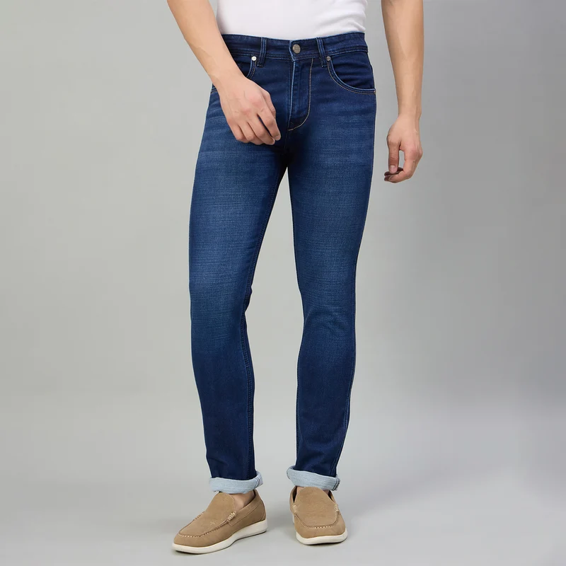 Duke Men Narrow Fit Stretchable Jeans (SDD9215N) D.Blue / 30 / Washed