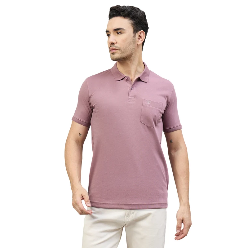 Duke Men Half Sleeve Cotton Smart Fit Casual T-shirt (SD75) Dusty Mauve / L / Solid