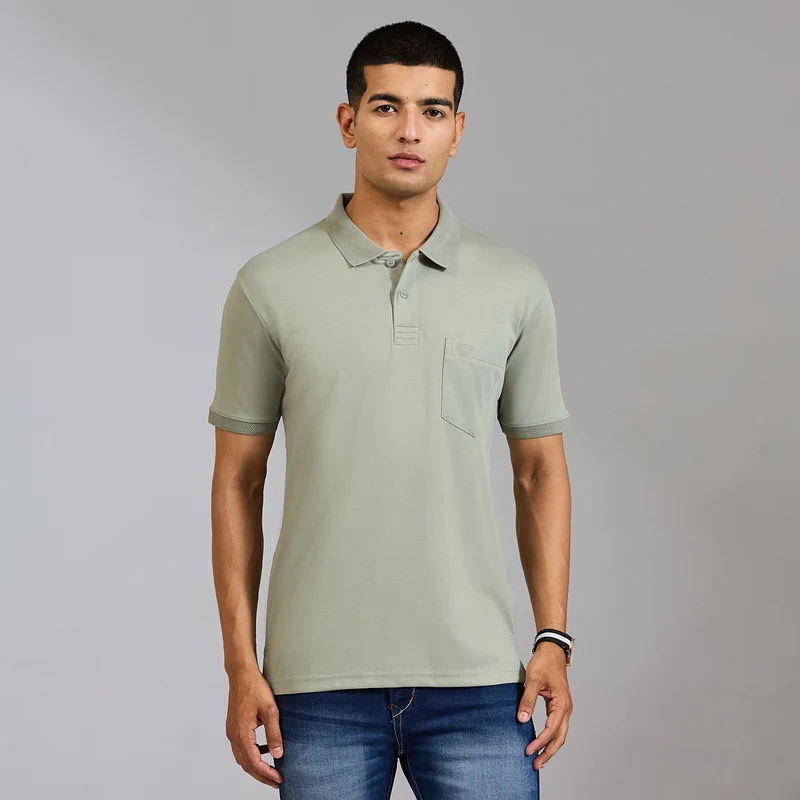 Duke Men Half Sleeve Cotton Smart Fit Casual T-shirt (SD75) Pista / M / Solid