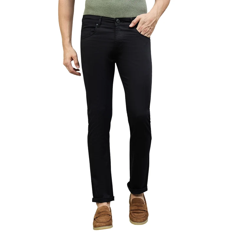 Duke Men Non-Denim Solid Casual Trouser (SDT4666R) Black / 32 / Solid