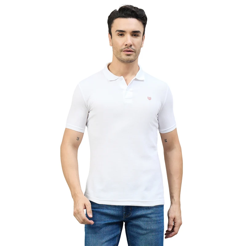 Duke Men Half Sleeve Cotton Smart Fit Casual T-shirt (SD71) 4XL / White / Solid