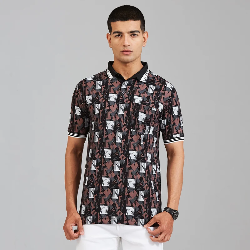 Duke Men Half Sleeve Cotton Regular Casual T-shirt (LF8116) Black / S / Printed