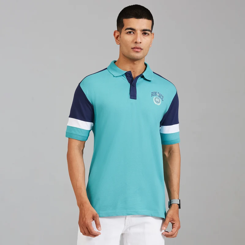 Duke Urban Men Half Sleeve Cotton Regular Fit Casual T-shirt (LF7962) Glacier Blue / S / Solid