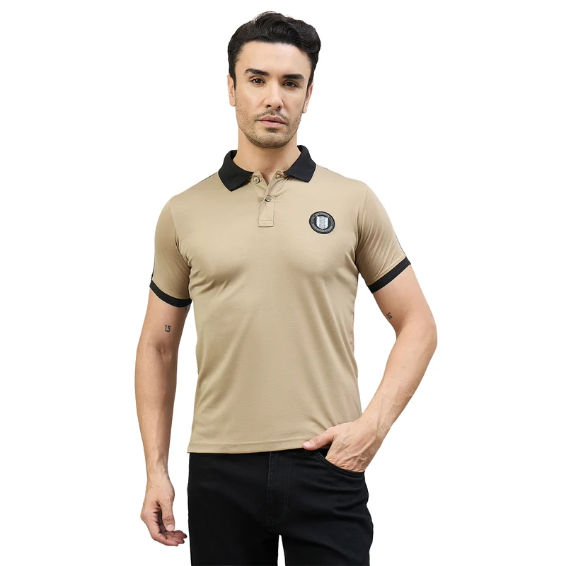 Duke Urban Men Half Sleeve Cotton Smart Fit Casual T-shirt (LF7896) Mouse / XXL / Solid
