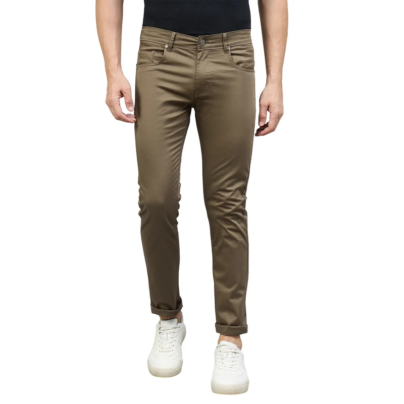 Duke Men Non-Denim Solid Casual Trouser (SDT4666R) Mouse / 32 / Solid