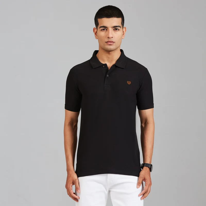 Duke Men Half Sleeve Cotton Smart Fit Casual T-shirt (SD71) 3XL / Black / Solid