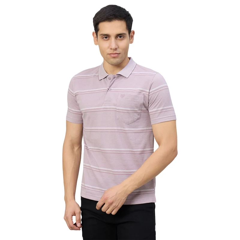 Duke Men Half Sleeve Cotton Regular Fit Casual T-shirt (LF7985) Onion / M / Striped