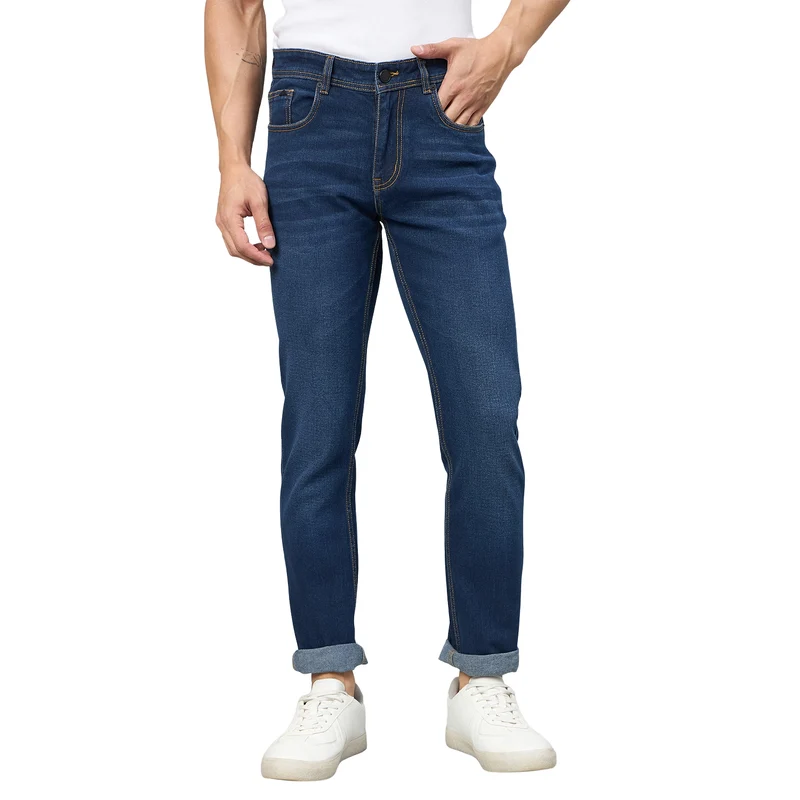 Duke Men Narrow Fit Stretchable Jeans (SDD9271N) Medium Blue / 32 / Washed