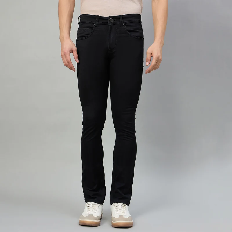 Duke Men Slim Fit Stretchable Jeans (SDD9207S) Jet Black / 36 / Washed
