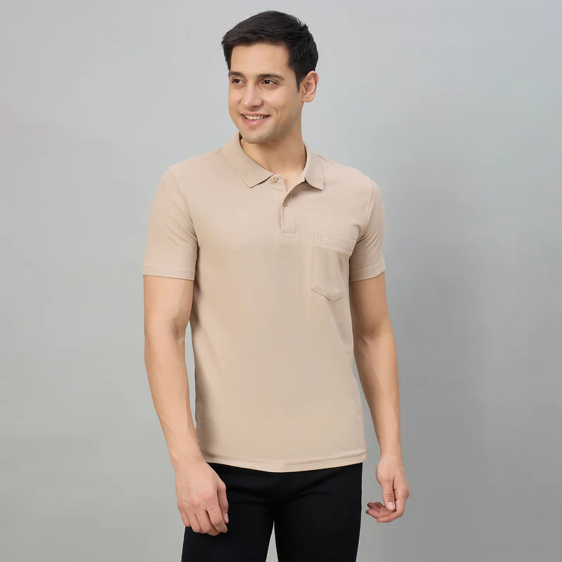 Duke Men Half Sleeve Cotton Regular Fit Casual T-shirt (SD500) Fawn / XXL / Solid