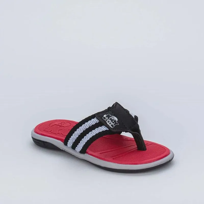 Chinelo de Dedo Masculino Kidy Free Pipa Preto e Vermelho