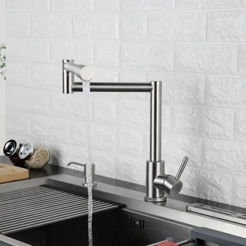 Torneira Monocomando Goumet Aço Inox Articulavel Escovado Bancada Cozinha