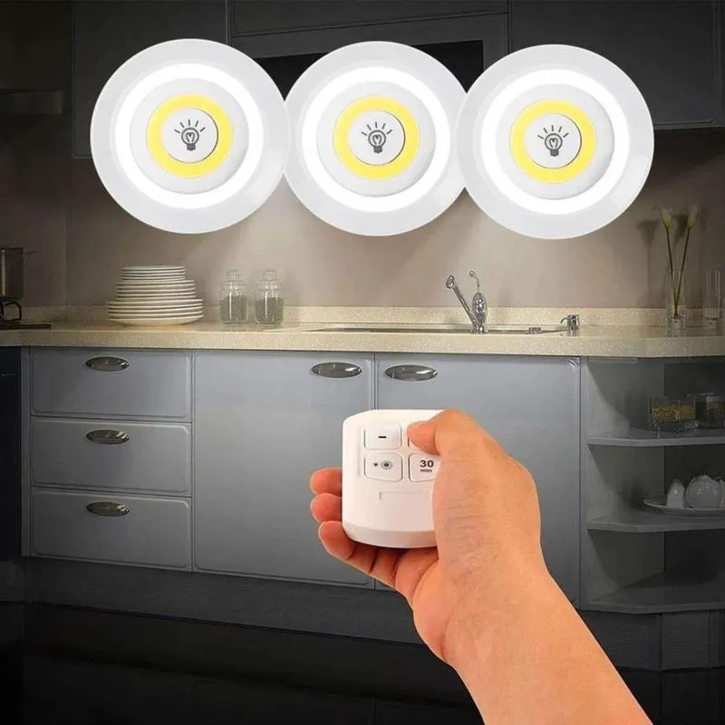 Kit 3 Lampadas Luminaria Led Spot Sem Fio Controle Remoto 15w