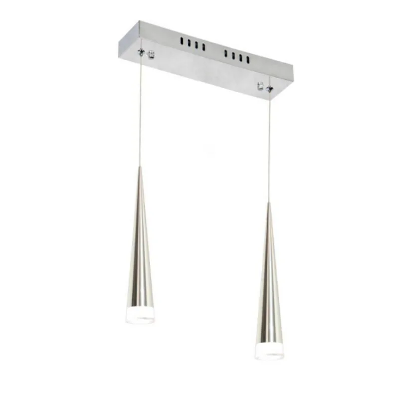 Luminaria Pendente Duplo Cromado Led 6w X 2 Bivolt Branco Bivolt