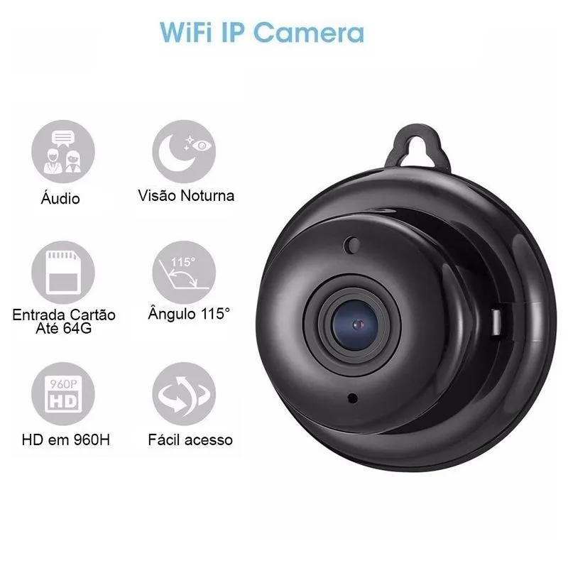 Mini Câmera Ip Wifi Celular Grava Acesso Remoto Detecção Movimento