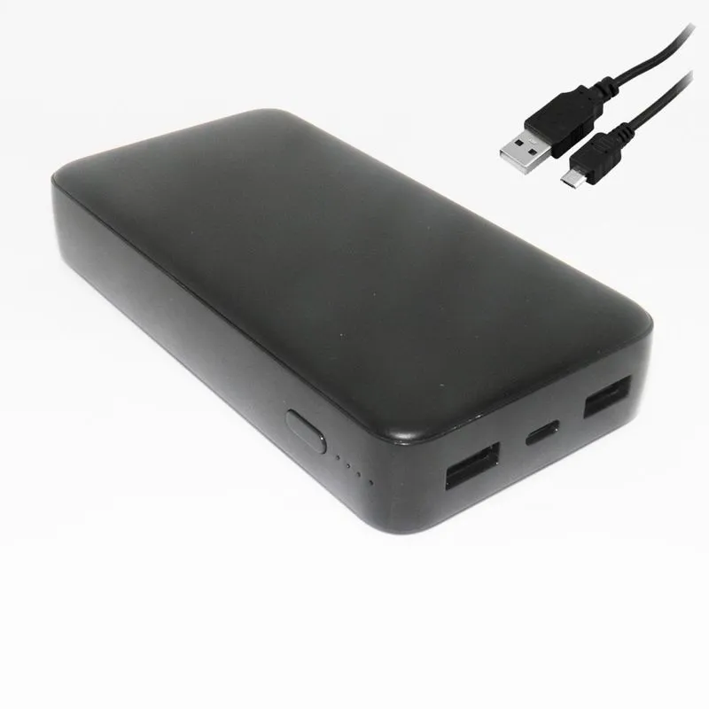 Carregador Portatil 20000 mah Usb Micro USB Tipo C Bateria Celular Preto