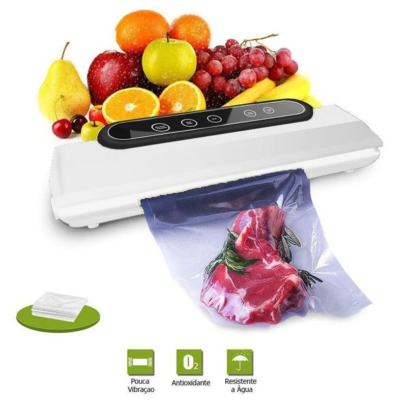 Seladora A Vacuo Bivolt Embaladora Sela Alimentos Com Liquido Eletrica Biv