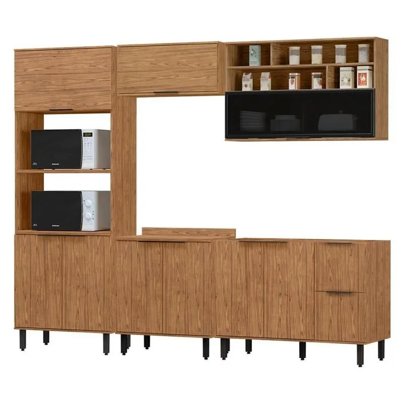 Cozinha Modulada 05 Pecas Mdf 280 Cm Tosc Freijo Freijo Mxm