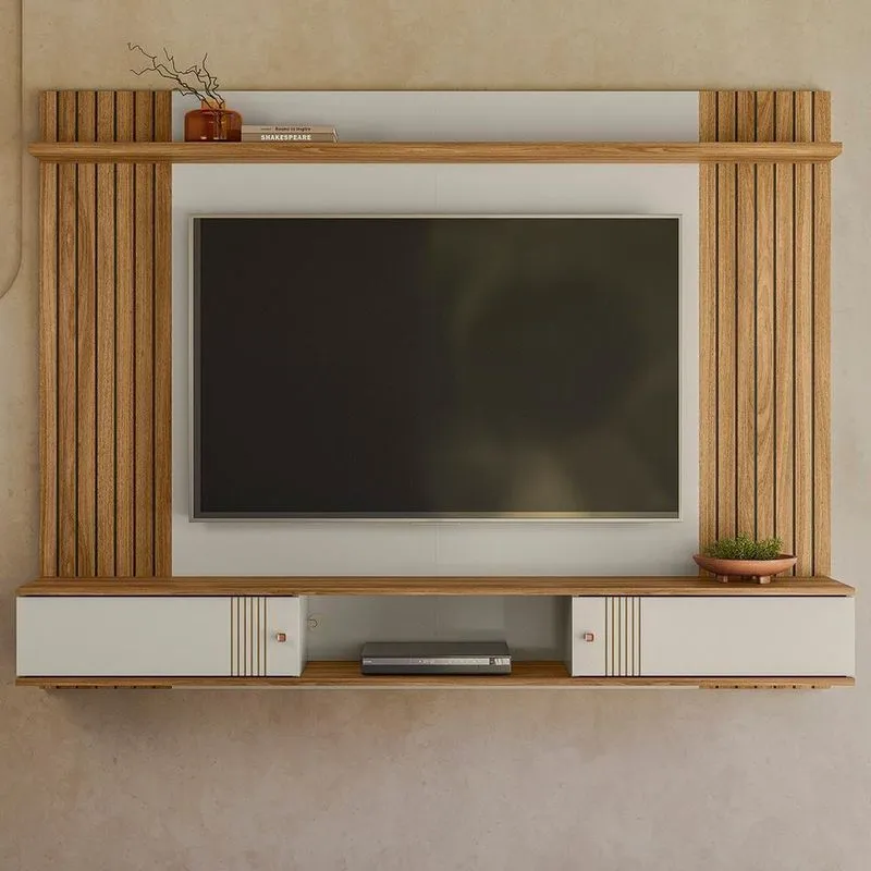Painel Suspenso 180 Cm 2 Portas Den 8700 Off White Nature Plla